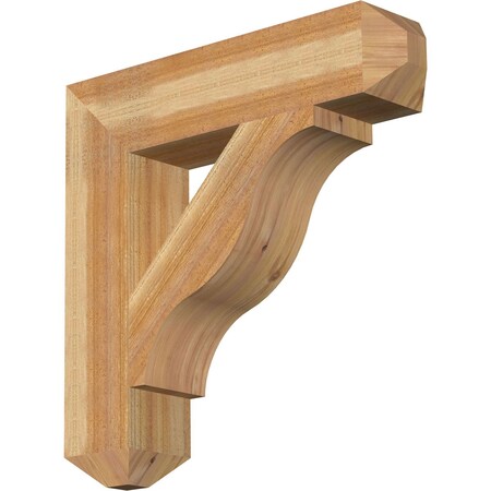 Ekena Millwork Funston Craftsman Rough Sawn Bracket, Western Red Cedar, 6"W x 28"D x 28"H BKT06X28X28FST04RWR